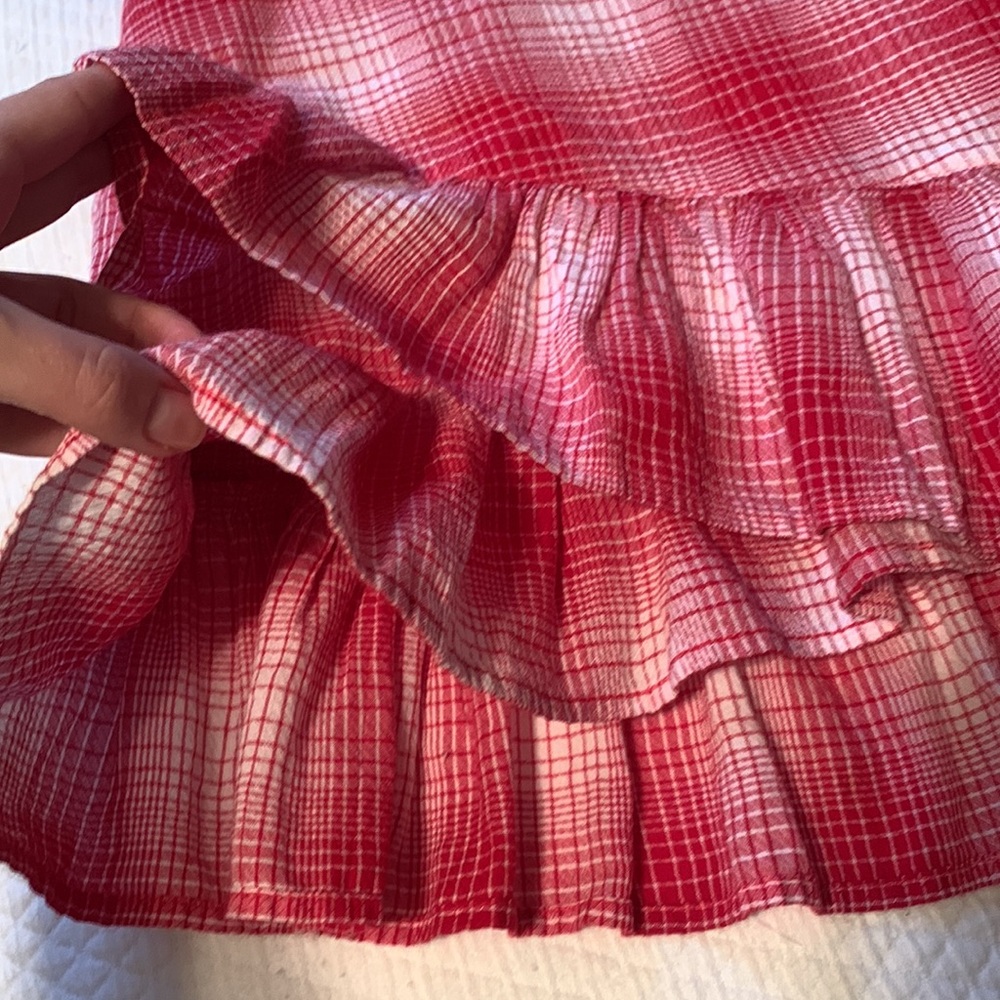 Red Plaid Ruffle Skirt - Picture 4 of 6